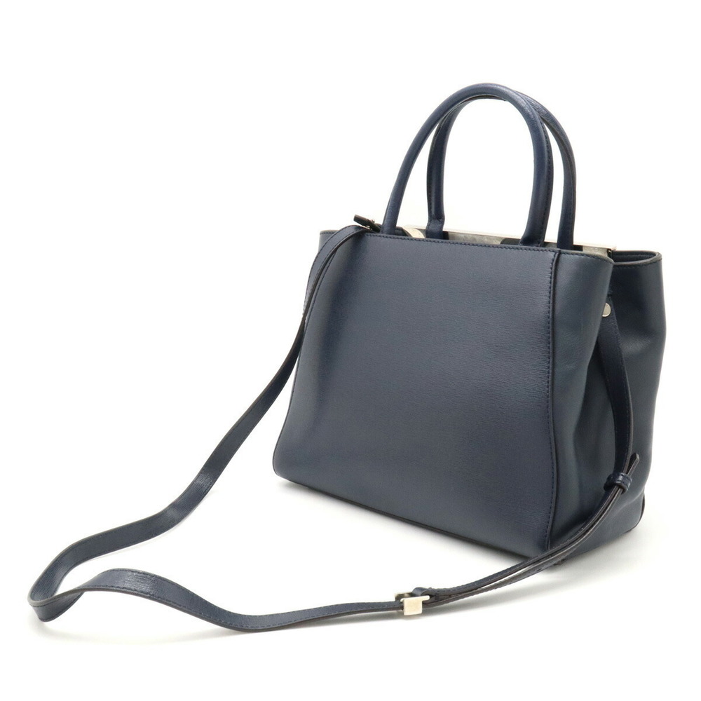 Fendi Petite 2Jours Handbag Navy Leather Blue